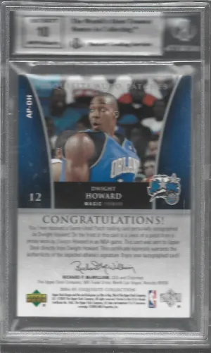 2004-05 Exquisite Collection Dwight Howard RPA /100 Bgs 9/10 Game Used back
